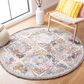 Safavieh Micro-Loop Oriental 5" Round Grey and Ivory Area Rug, , large
