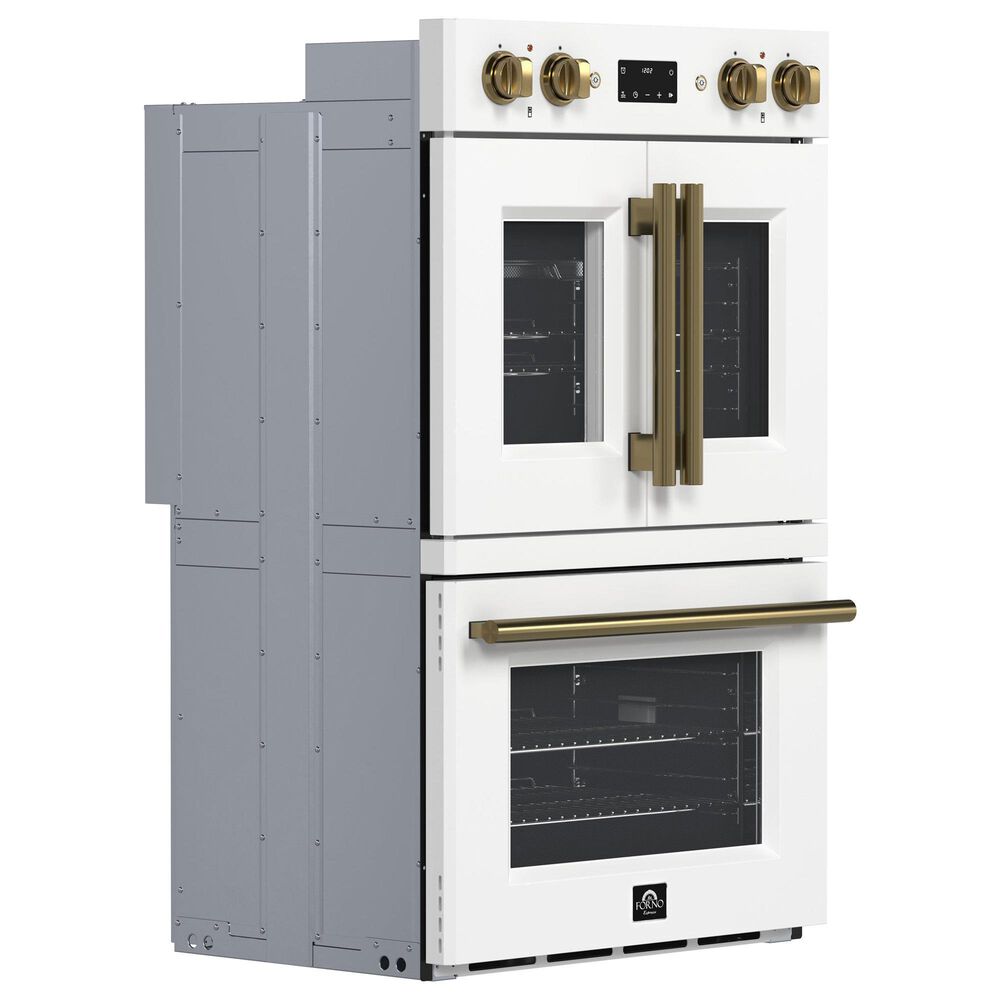 Forno Asti 30" Double Electric Wall Oven with Upper French Door in White, , large