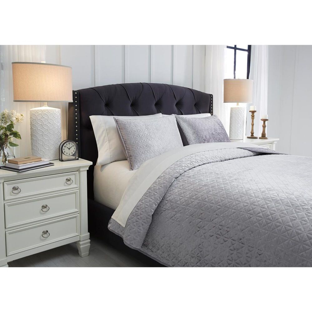 Signature Design by Ashley Maryam Queen Coverlet Set in Gray, , large