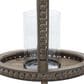 Maple and Jade Beaded Decorative Indoor/Outdoor Candle Lantern in Washed Brown and Clear, , large