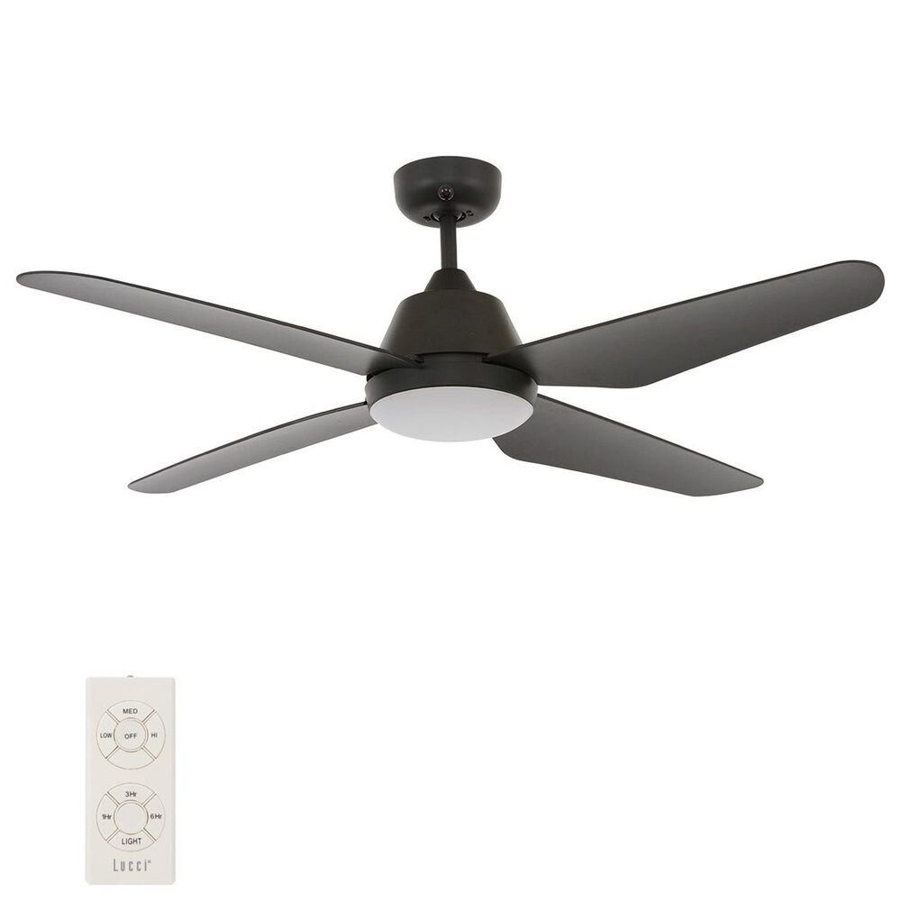 Beacon Lighting Aria 52" Indoor LED Light with Remote Ceiling Fan in Black, , large