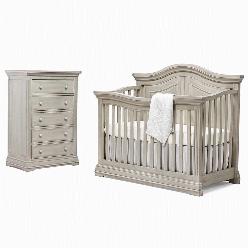Sorelle Furniture Providence 2 -Piece Nursery Set with 4- In- 1 Crib and Dresser in Heritage Fog, , large
