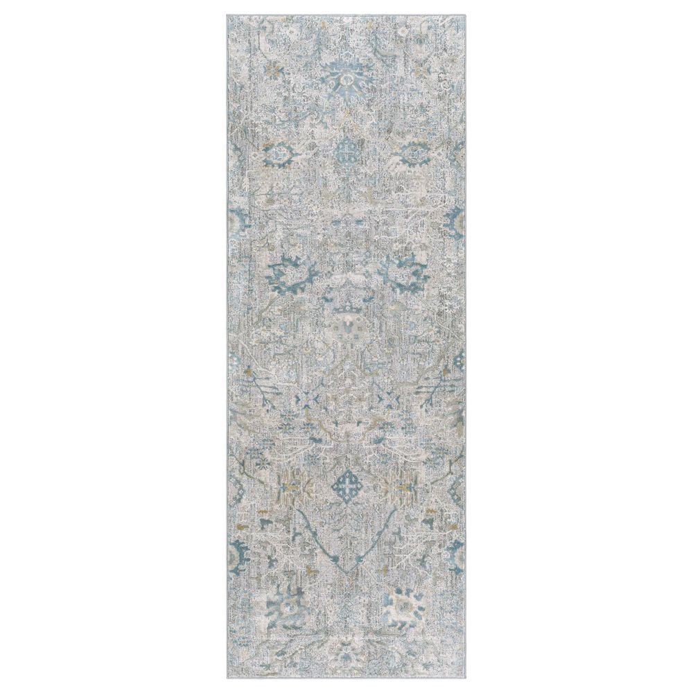Surya Brunswick 2"7" x 10" Beige, Sage, Blue and Gray Runner, , large