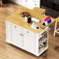 HOMLUX 3-Piece 48" Kitchen Island Set in White, , large