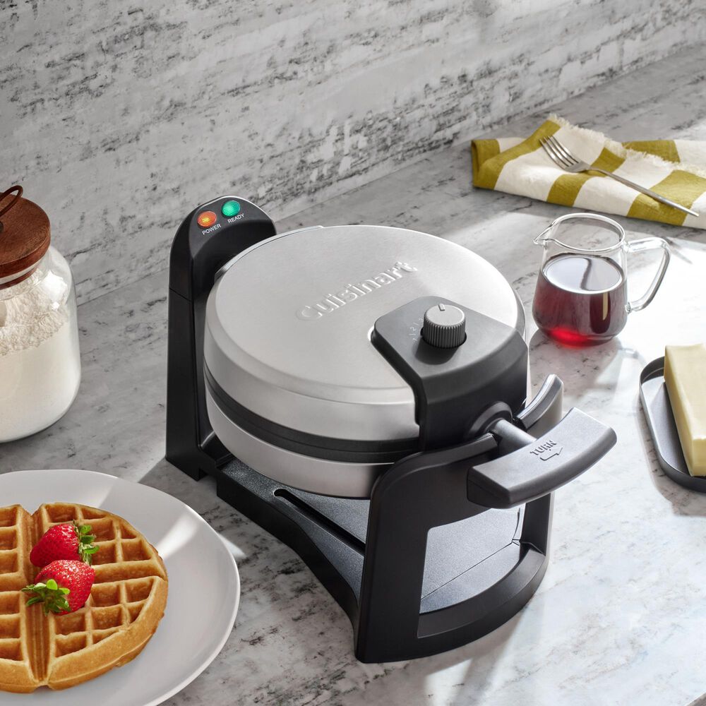Cuisinart Belgian Round Flip Waffle Maker in Stainless Steel and Black, , large