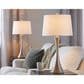 LumiSource Lenuxe 29" Metal Table Lamp with White Textured Linen Shade in Brushed Nickel (Set of 2), , large