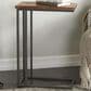Maple and Jade C-Shaped Accent End Table in Distressed Brown and Black, , large