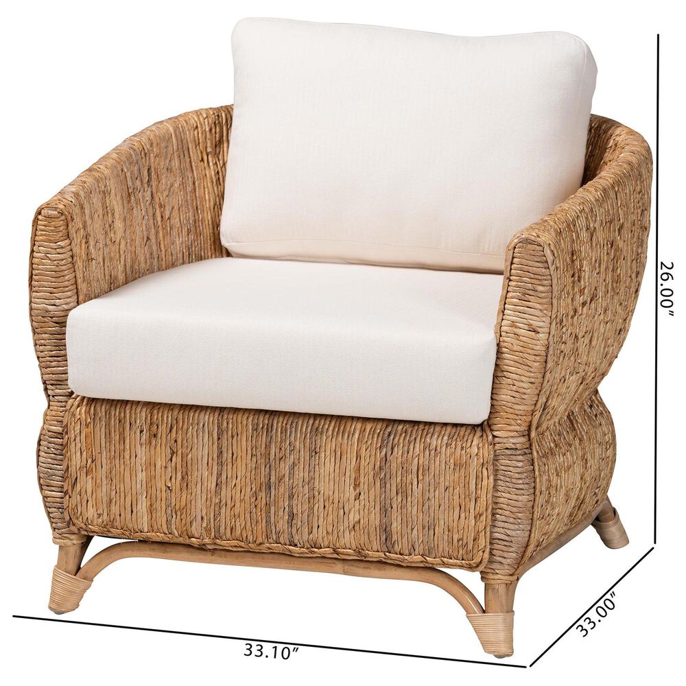 Baxton Studio Roma Arm Chair in Natural, , large