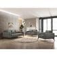 37B Pietro Stationary Leather Loveseat in Gray, , large