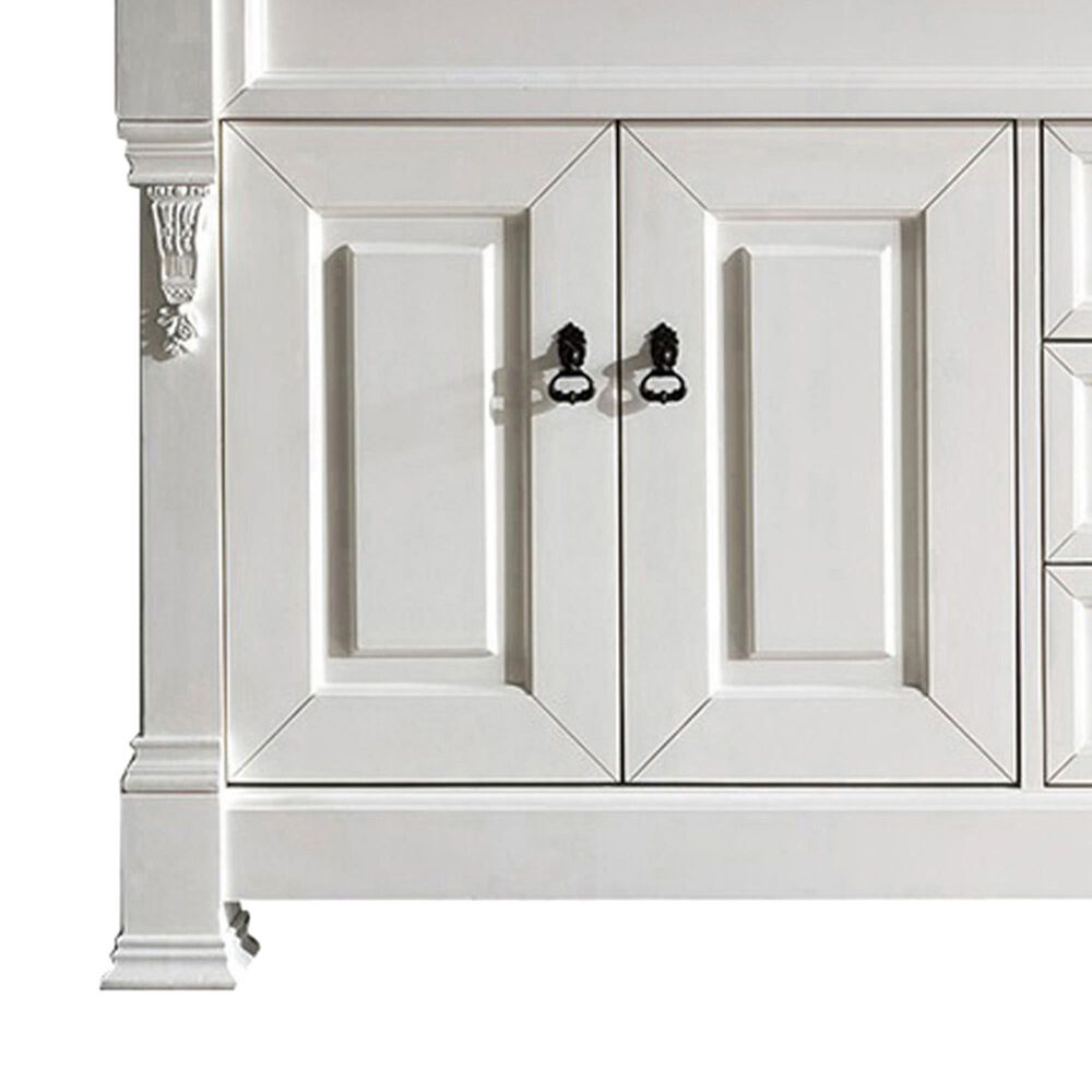 James Martin Vanities Brookfield 72&quot; Double Bathroom Vanity in Bright White with 3 cm Ethereal Noctis Quartz Top and Rectangle Sink, , large