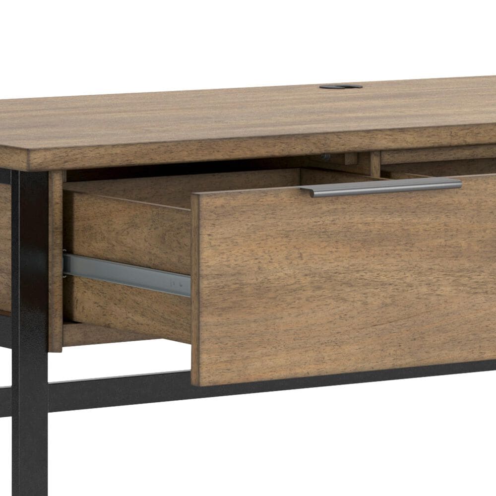 Ashley Montia 2-Piece Desk and Bookcase Set in Light Brown and Gunmetal Gray, , large