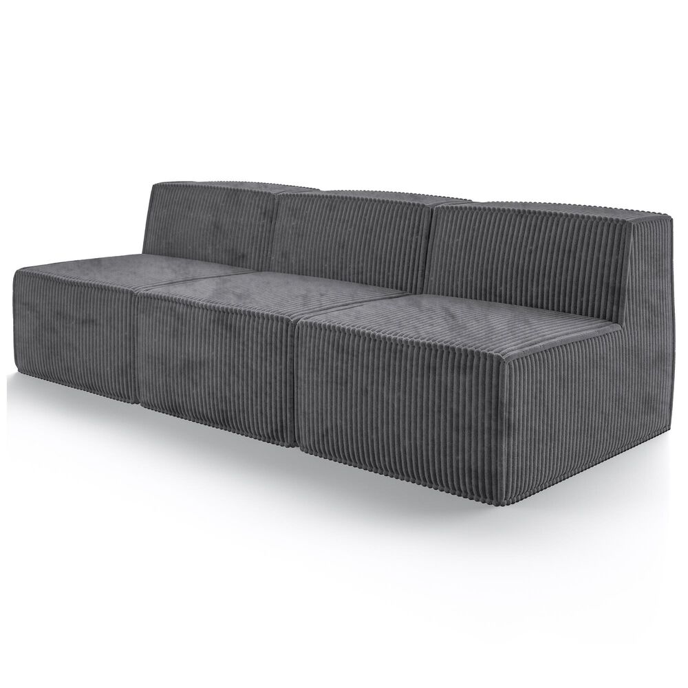 Furniture of America Facil 5-Piece Modular Armless Sofa Set in Dark Gray, , large