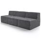 Furniture of America Facil 5-Piece Modular Armless Sofa Set in Dark Gray, , large