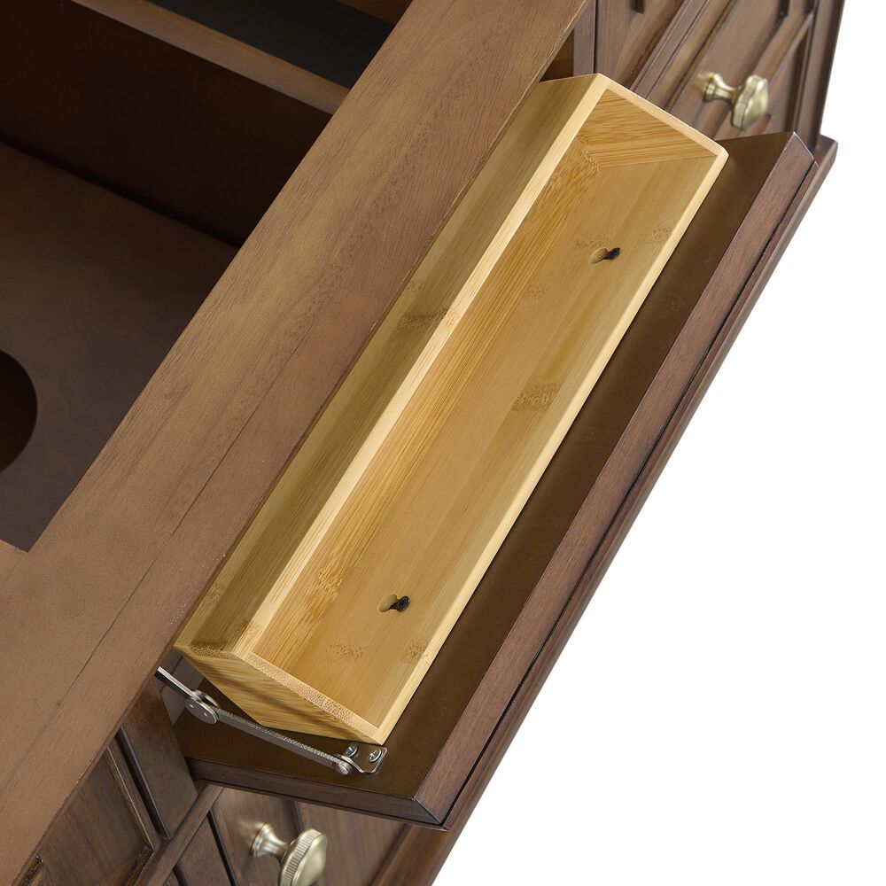 James Martin Vanities Lorelai 48" Single Vanity in Mid-Century Walnut with 3 cm White Zeus Quartz Top, , large
