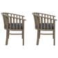 Hearth and Haven Outdoor Wooden Dining Chairs with Grey Frame in Dark Grey (Set of 2), , large