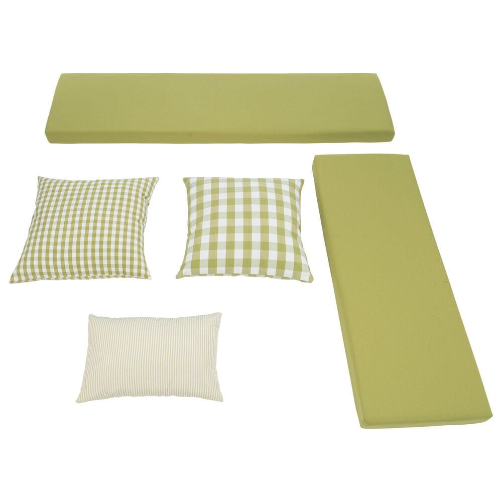 Linon Home Decor Tobin 5-Piece Nook Cushion Set in Apple Green, , large