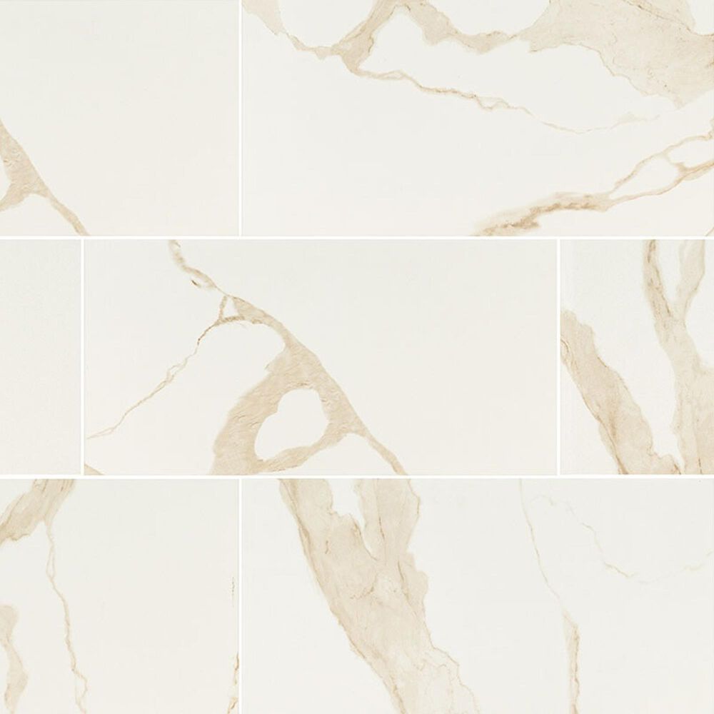 MS International Eden Calacatta 12" x 24" Polished Porcelain Tile, , large