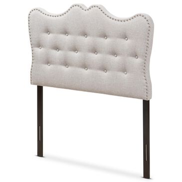 Baxton Studio Emma Twin Upholstered Headboard in Greyish Beige, , large