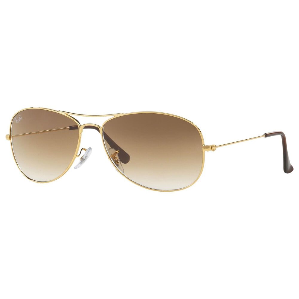 Rayban Glasses Cockpit Sunglasses with Light Brown Gradient Lenses in Polished Arista Gold, , large
