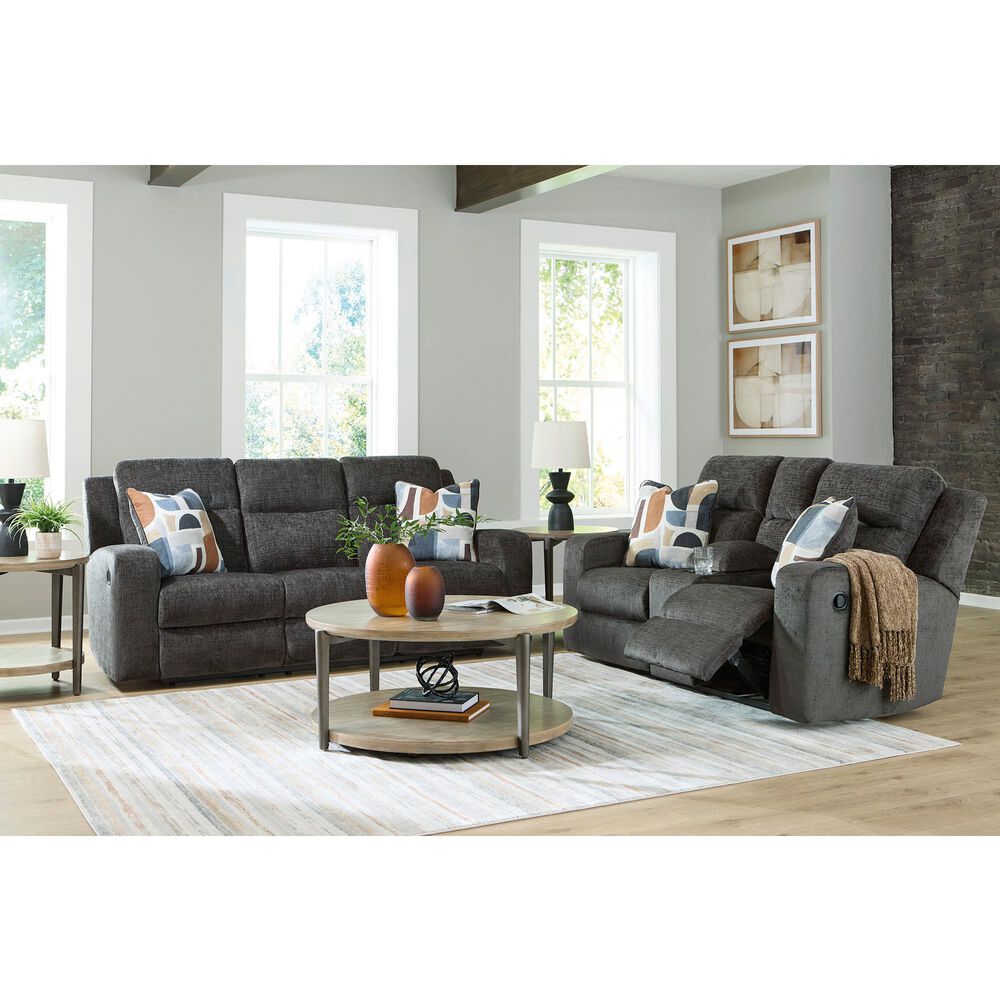 Ashley Kanlow Manual Reclining Sofa in Dusk, , large