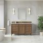 James Martin Brittany 60" Single Bathroom Vanity in Pecan with 3 cm Victorian Silver Silestone Top, Rectangular Sink and FreePower Wireless Charger, , large