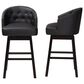 Baxton Studio Avril Swivel Bar Stool with Black Cushion in Dark Espresso Brown (Set of 2), , large