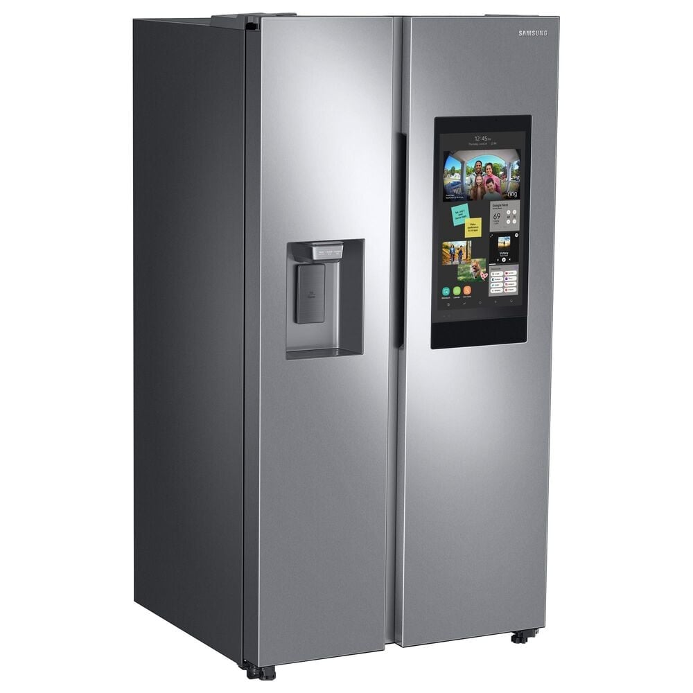 Samsung 26.7 Cu. Ft. Large Capacity Side by Side Refrigerator with Touch Screen Family Hub in Stainless Steel, , large