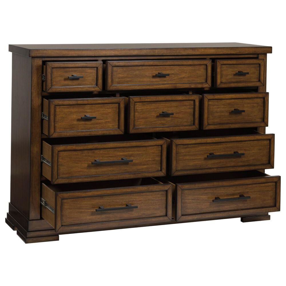 Ashley Taffenbrook 10-Drawer Dresser in Medium Brown, , large