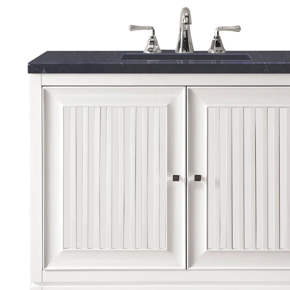 James Martin Vanities Athens 30&quot; Single Bathroom Vanity in Glossy White with 3 cm Charcoal Soapstone Quartz Top and Rectangular Sink, , large