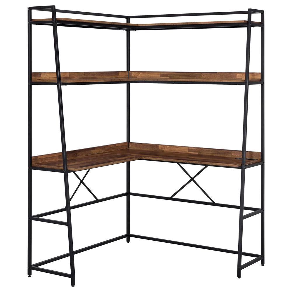 Furniture of America Darrel Desk in Black and Brown, , large