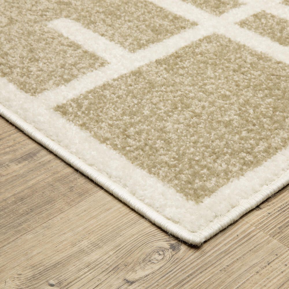 ROW by Oriental Weavers Quinn QUI04 Beige and Ivory 5'3" x 7' Area Rug, , large