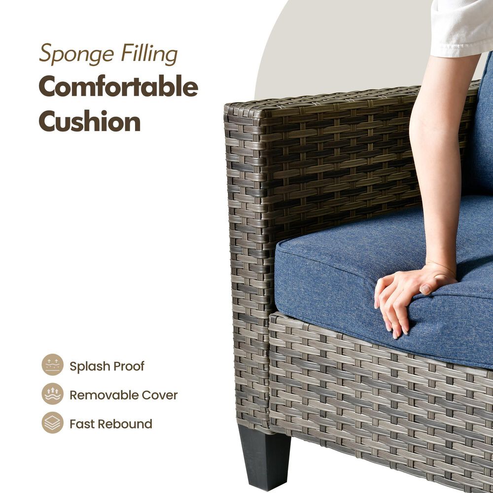 HOMLUX 6-Piece Patio Conversation Set in Denim Blue, , large