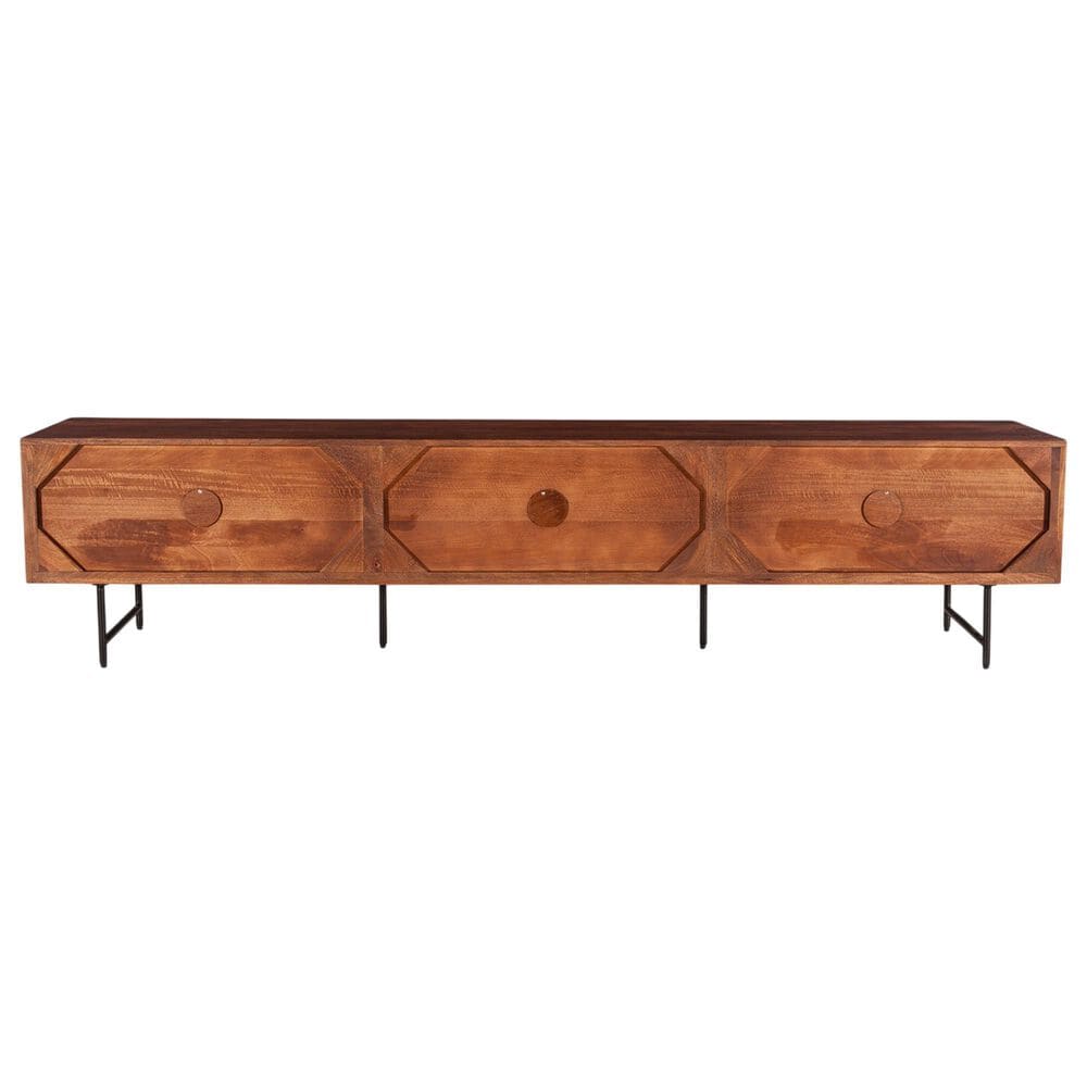 Home Trends &amp; Design Verbania 98" Media Cabinet in Pecan Brown, , large