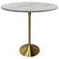 Leisuremod Verve 48" Round Bar Height Dining Table with Resin Top in Brushed Gold and White - Table Only, , large