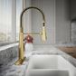 Kohler Simplice Semi-Professional Kitchen Sink Faucet in Vibrant Brushed Moderne Brass, , large