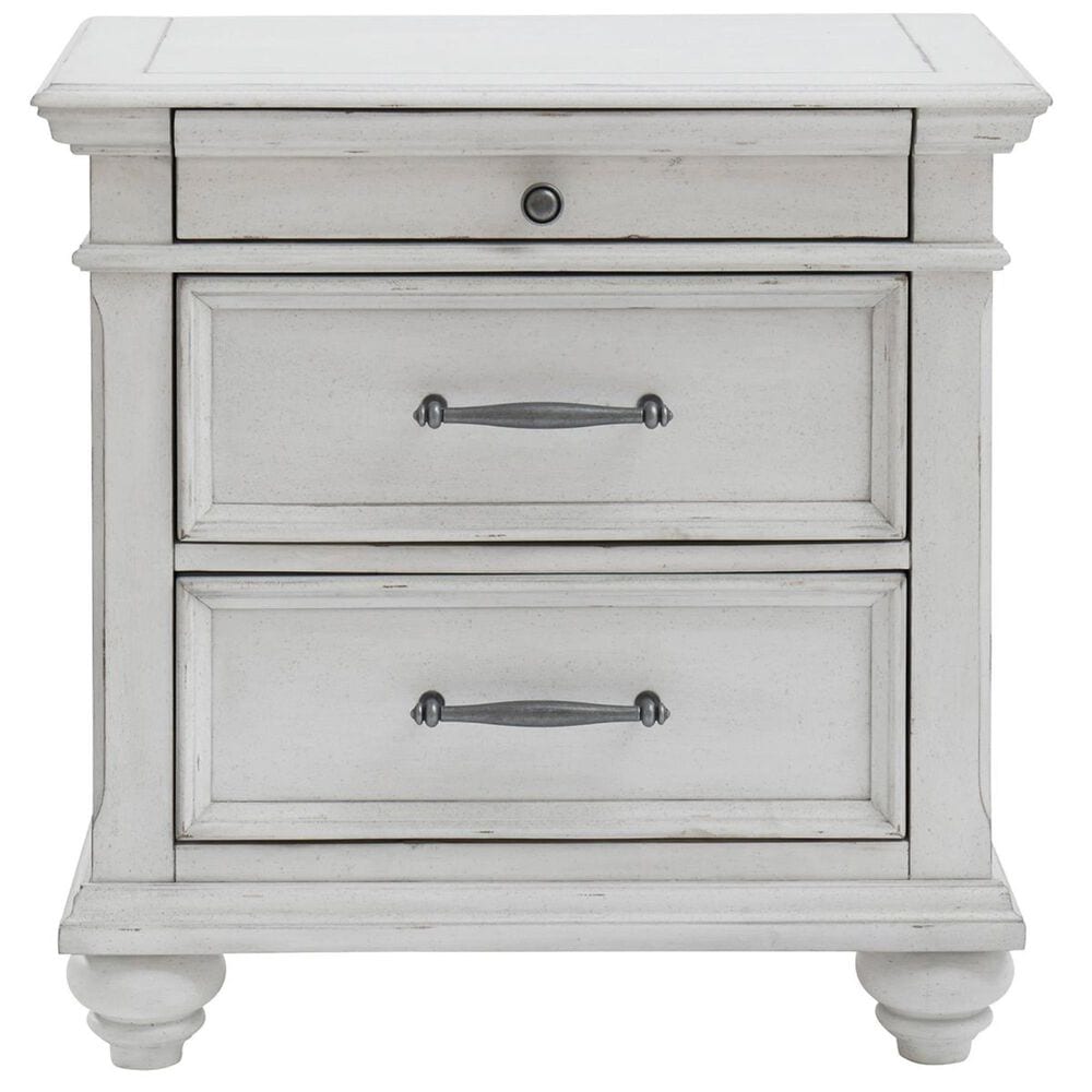 Ashley Kanwyn 4 Piece Queen Bedroom Set in Distressed Whitewash, , large
