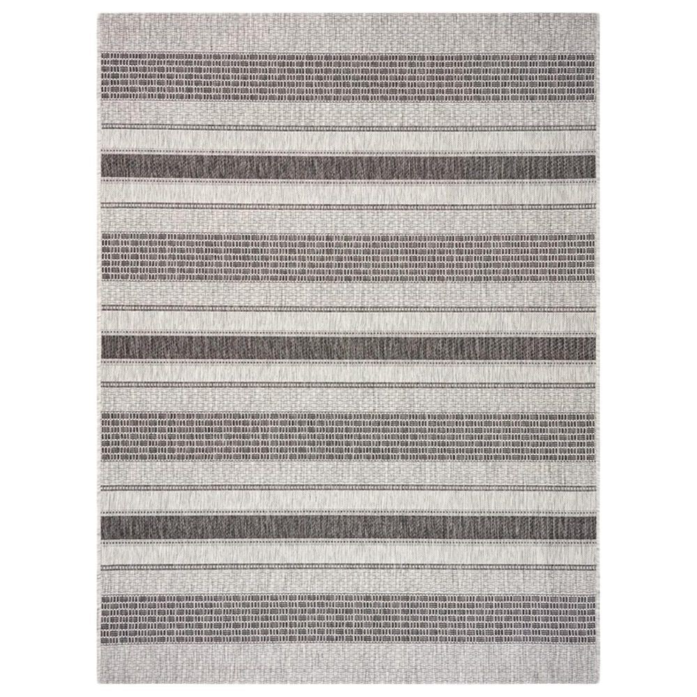 L&R Resources Sun Shower 8" x 10" Gray and Black Indoor/Outdoor Area Rug, , large