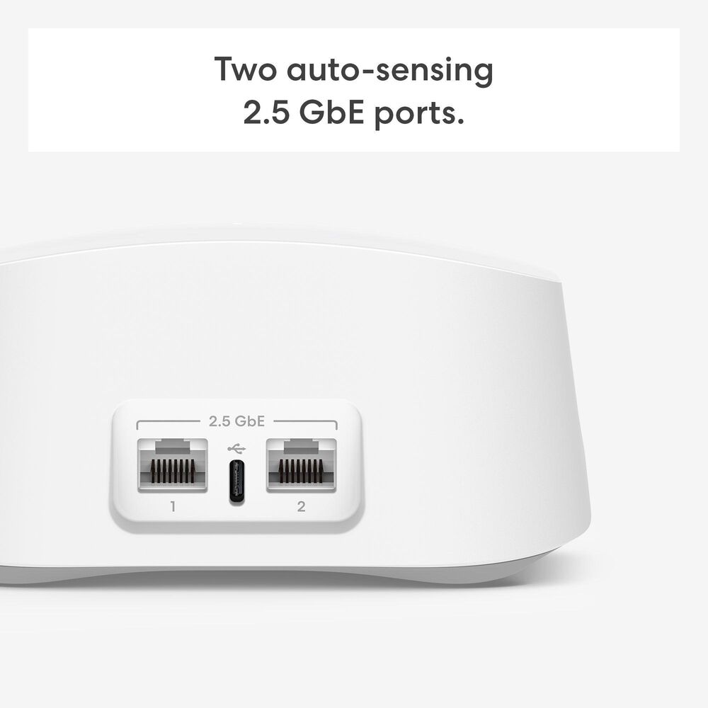 eero Pro 6E Mesh Wi-Fi 6E Router with 7 Mesh Wi-Fi 7 System in White, , large