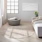 Nourison Rush 6" Round Ivory and Taupe Area Rug, , large