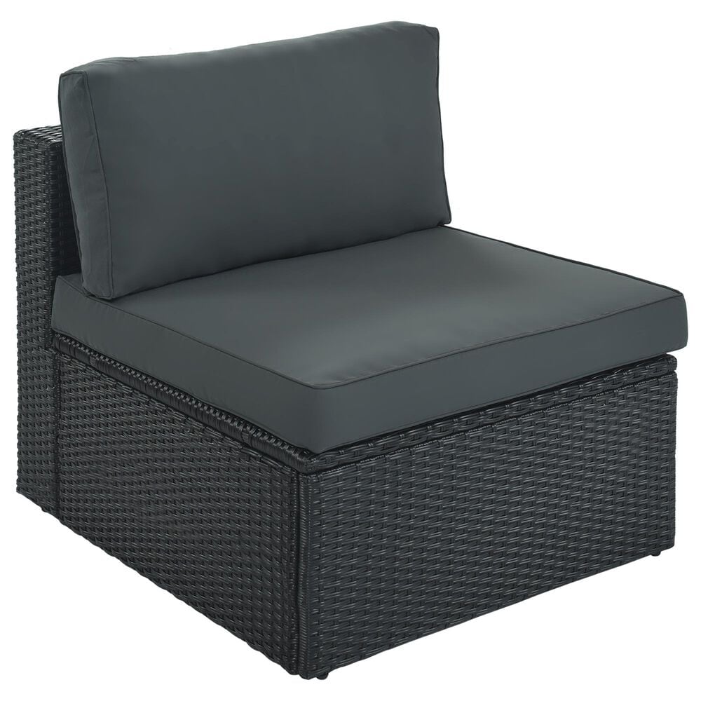HOMLUX 7-piece Outdoor Conversation Set with Black Wicker in Gray, , large