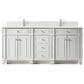 James Martin Vanities Bristol 72" Double Bathroom Vanity in Bright White with 3 cm White Zeus Quartz Top and Rectangular Sinks, , large