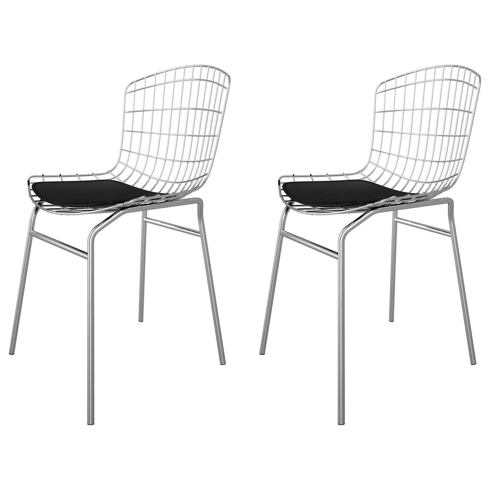 Dayton Madeline 2-Piece Chair with Seat Cushion Set in Silver/Black, , large