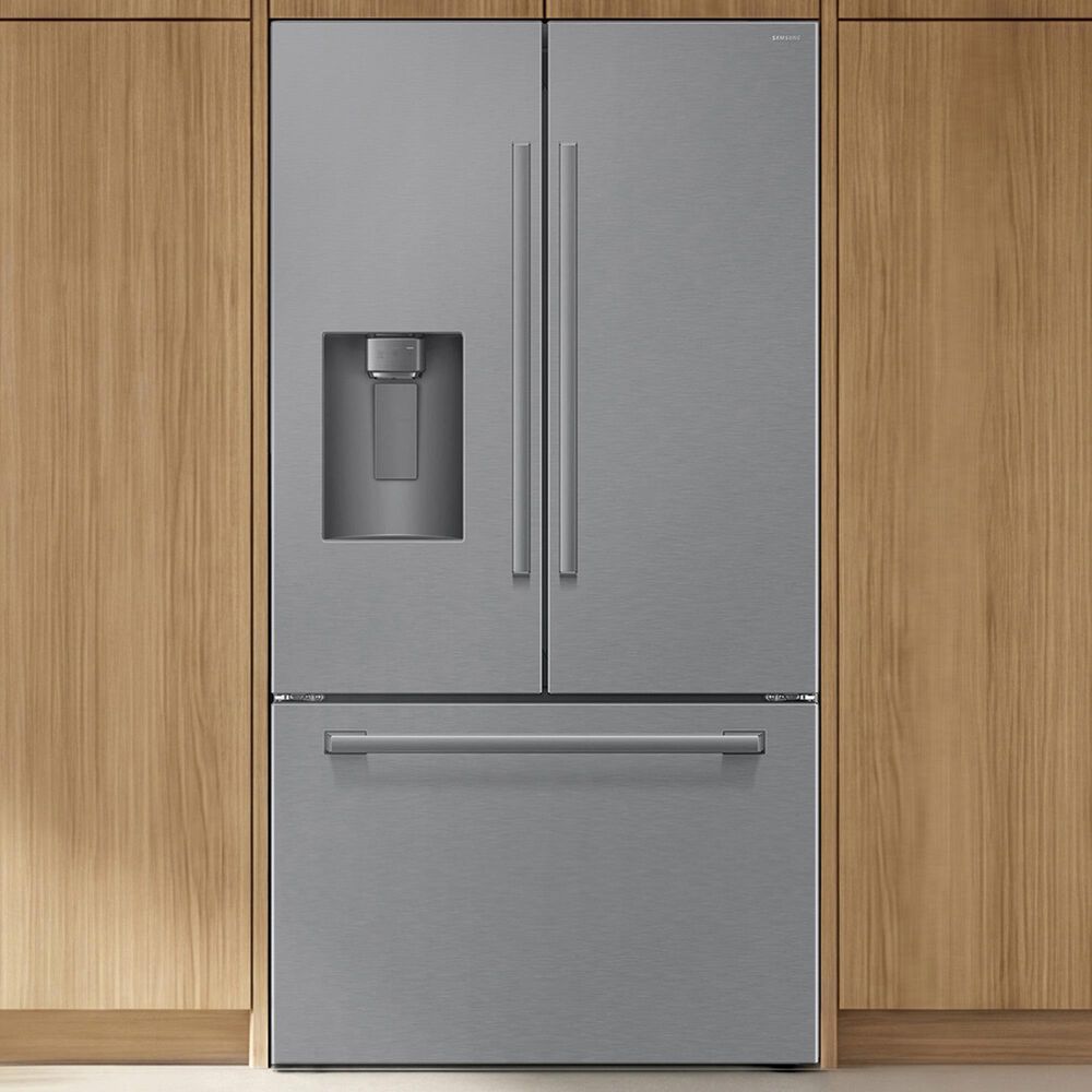 Samsung Bespoke AI 24 Cu. Ft. French Door Refrigerator with Zero Clearance Fit and Dual Auto Ice Maker in Fingerprint Resistant Stainless Steel, , large