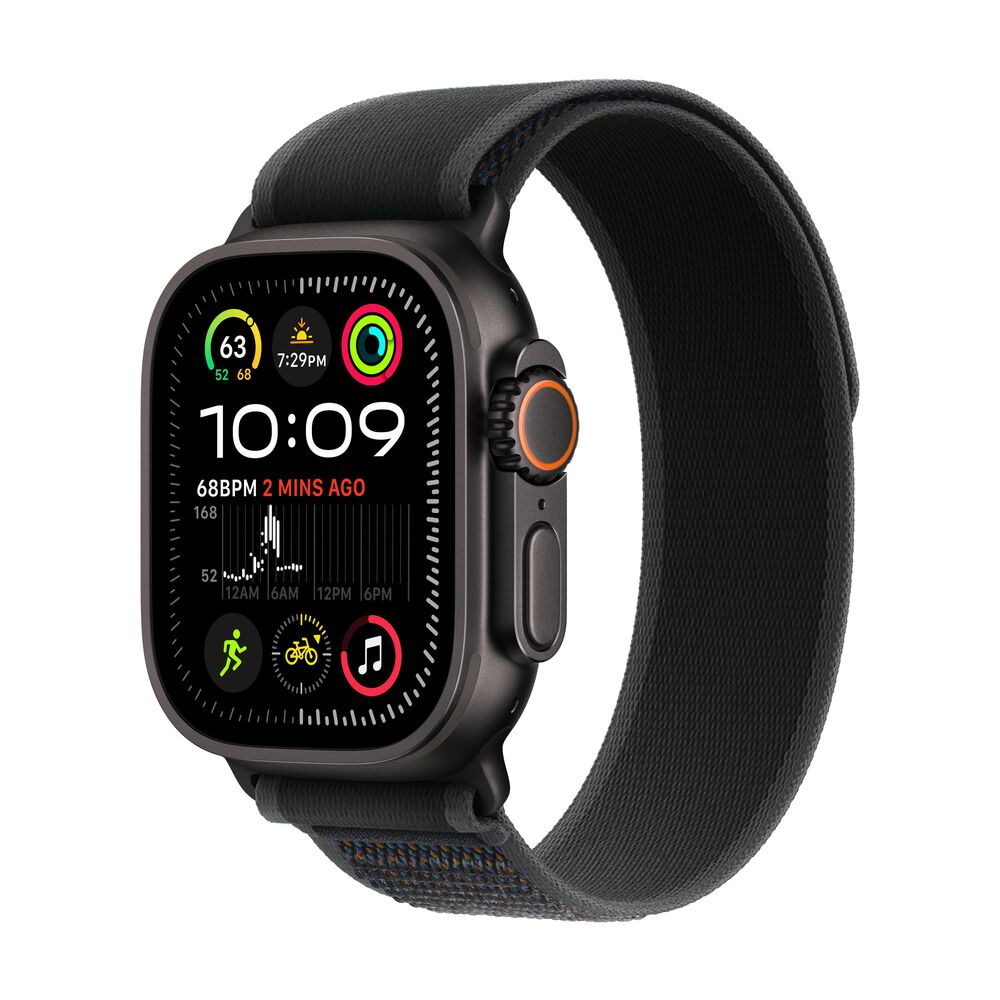 Apple Watch Ultra 2 GPS + Cellular 49mm Black Titanium Case with Black Trail Loop - M/L, , large