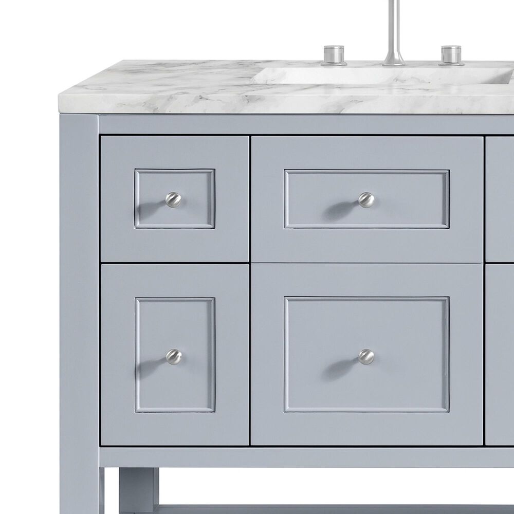 James Martin Vanities Breckenridge 72&quot; Double Bathroom Vanity in Serenity Blue with 3 cm Carrara White Marble Top and Rectangular Sinks, , large