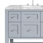James Martin Vanities Breckenridge 72" Double Bathroom Vanity in Serenity Blue with 3 cm Carrara White Marble Top and Rectangular Sinks, , large