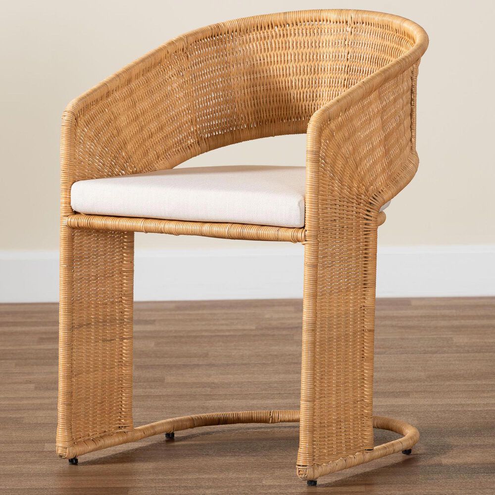 Baxton Studio Palm Arm Chair in Light Honey, , large