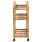 Baxton Studio Delphine Rattan Kitchen Cart in Natural Brown, , large