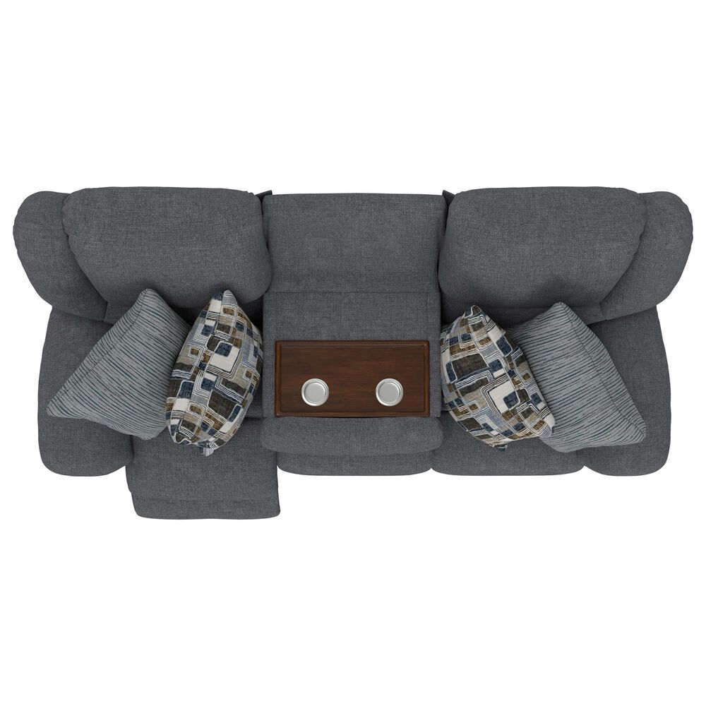 Catnapper Trifecta Manual Reclining Sofa with Drop Down Table in Smoke, , large