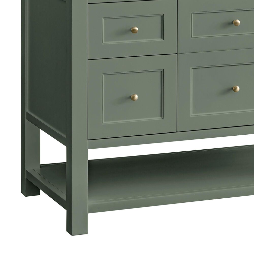 James Martin Vanities Breckenridge 48" Single Bathroom Vanity in Smokey Celadon with Single Hole 3 cm White Zeus Quartz Top and Rectangular Sink, , large